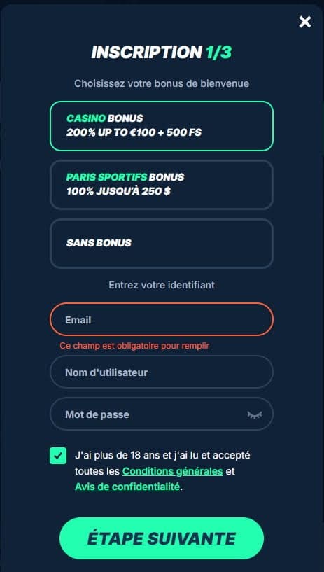 PlayZilla Casino inscription