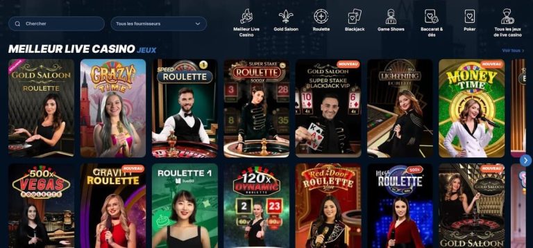 PlayZilla Casino jeux live