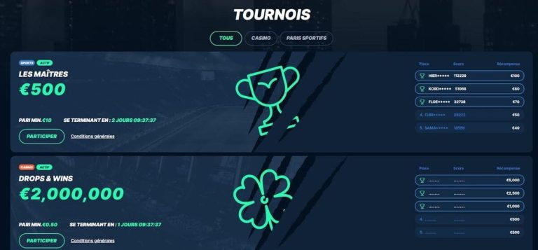 PlayZilla Casino tournois